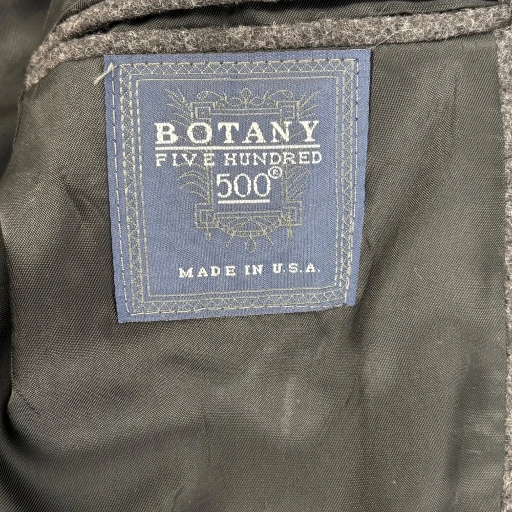 Botany 500 Blazer Mens Large Charcoal Gray 100% Camel Hair 2 Button Vintage USA